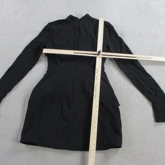 House of CB Mahalia Dress Womens Small Black Long Sleeve Pockets Minidress - Picture 8 of 11